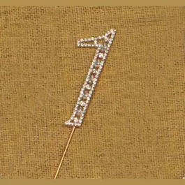 Number 1 Rhinestone Topper Gold