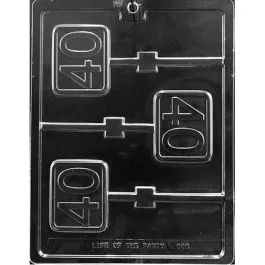 Number 40 Chocolate Lollipop Mold
