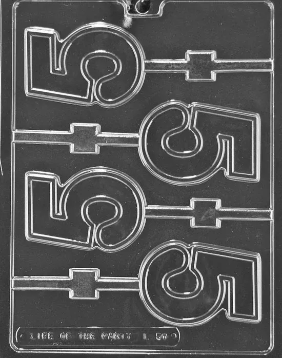 Number 5 Lollipop Chocolate Mold