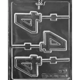 Number Four Chocolate Lollipop Mold