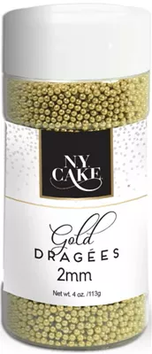 nycake-dragees-4oz-bottle-2mm-gold NYCake Dragees -- 4oz Bottle -- 2mm Gold