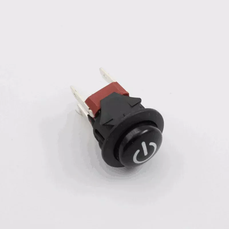 On-Off Switch, Round DPST Black Push-Latch 120V