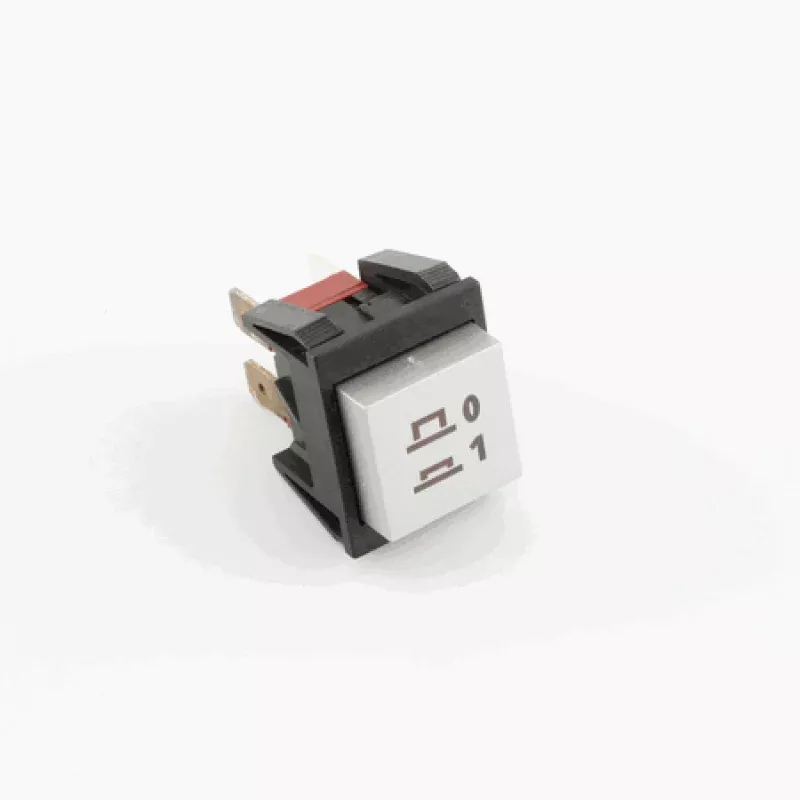 On-Off Switch, Square DPST Silver Push-Latch 120V