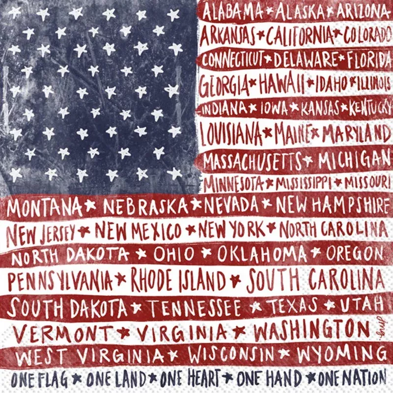 one-flag-one-nation-4th-july-lunch-napkin One Flag One Nation 4th of July Lunch Napkin