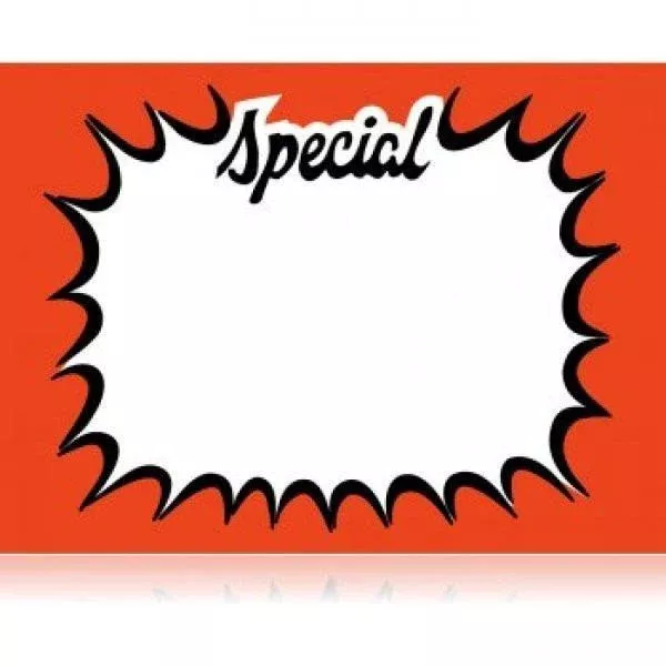 Orange Starburst Sign 11" x 7" - Pack of 100