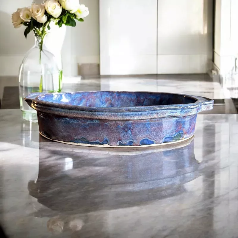 oval-extruded-casserole-1-with-handles-in-vivid-blue Oval Extruded Casserole #1 with Handles in Vivid Blue