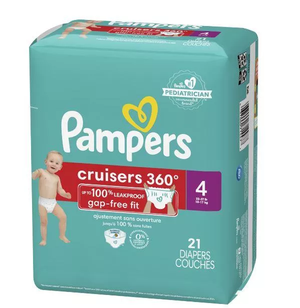 Pampers Cruisers 360 Diapers Size 4, 21 Count - Pack of 4