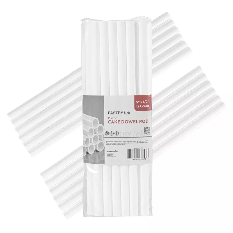pastry-tek-plastic-cake-dowel-rod-1-2-x-9-2160-count-box Pastry Tek Plastic Cake Dowel Rod – 1/2″ x 9″ – 2160 count box