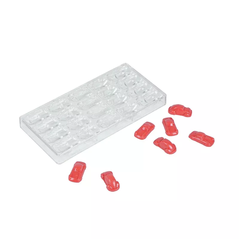 pastry-tek-polycarbonate-3d-car-candy-chocolate-mold-20-compartment-10-count-box Pastry Tek Polycarbonate 3D Car Candy / Chocolate Mold – 20-Compartment – 10 count box