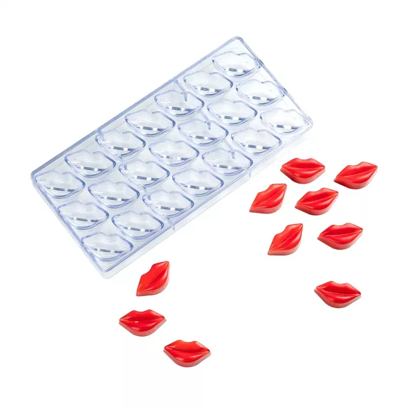pastry-tek-polycarbonate-sexy-lips-candy-chocolate-mold-21-compartment-10-count- Pastry Tek Polycarbonate Sexy Lips Candy / Chocolate Mold – 21-Compartment – 10 count box