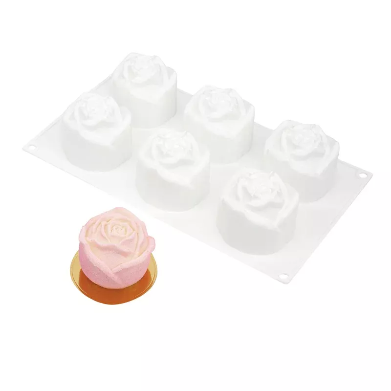 pastry-tek-silicone-rose-baking-mold-6-compartment-1-count-box Pastry Tek Silicone Rose Baking Mold – 6-Compartment – 1 count box
