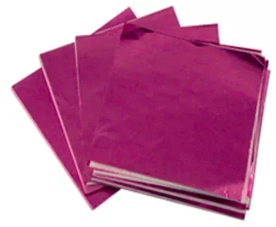 Pink 3.25" X 3.25"Foil Squares -- 125 Count