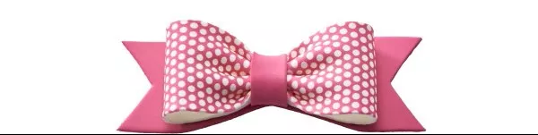 Pink Dotted Gum Paste Bow, Decopac