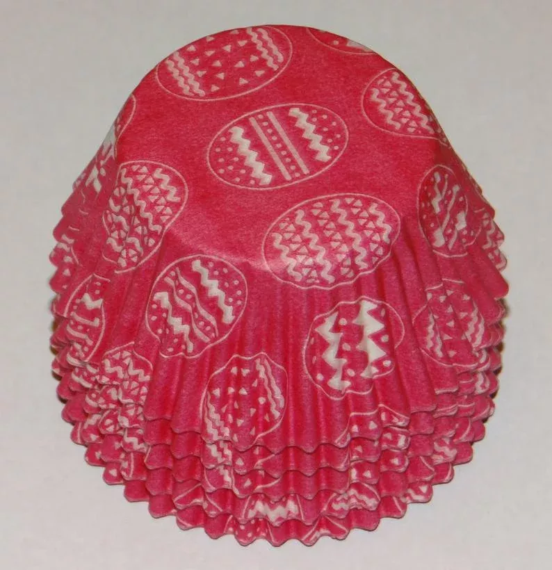 pink-with-white-easter-eggs-standard-size-bake-cups-50ish-cupcake-liners Pink with White Easter Eggs, Standard Size Bake Cups - 50ish Cupcake Liners