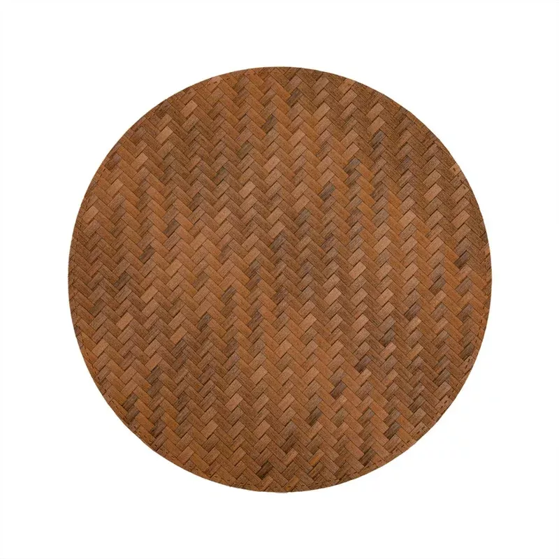 Placemats 15 Inch Bronze Round Woven1 – 6 COUNT