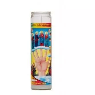Prayer Candle 7-Day The Powerful Hands Green - Case of 12