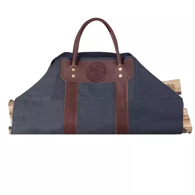 Premium Firewood Leather Handle & Navy Sling
