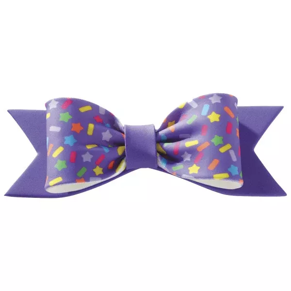 Purple Confetti Gum Paste Bow, Decopac