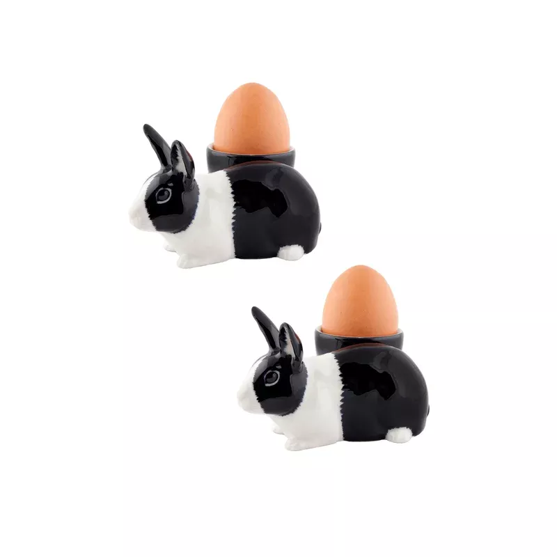 quail-ceramics-black-white-dutch-rabbit-egg-cups Quail Ceramics Black and White Dutch Rabbit Egg Cups