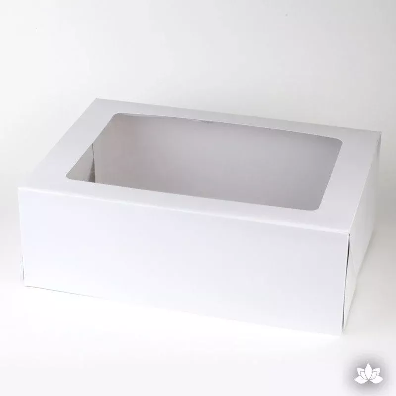 quarter-sheet-window-cake-box-white Quarter Sheet Window Cake Box - White