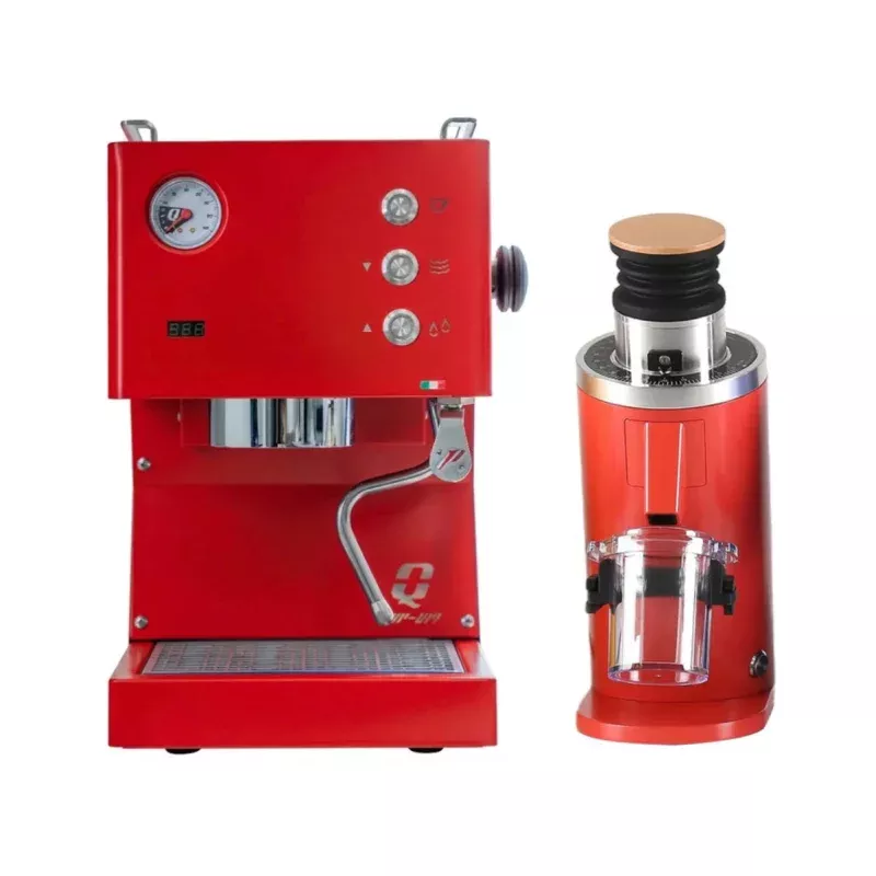 Quick Mill Pop Up (Red) & DF54 (Red) Espresso Machine + Grinder Bundle