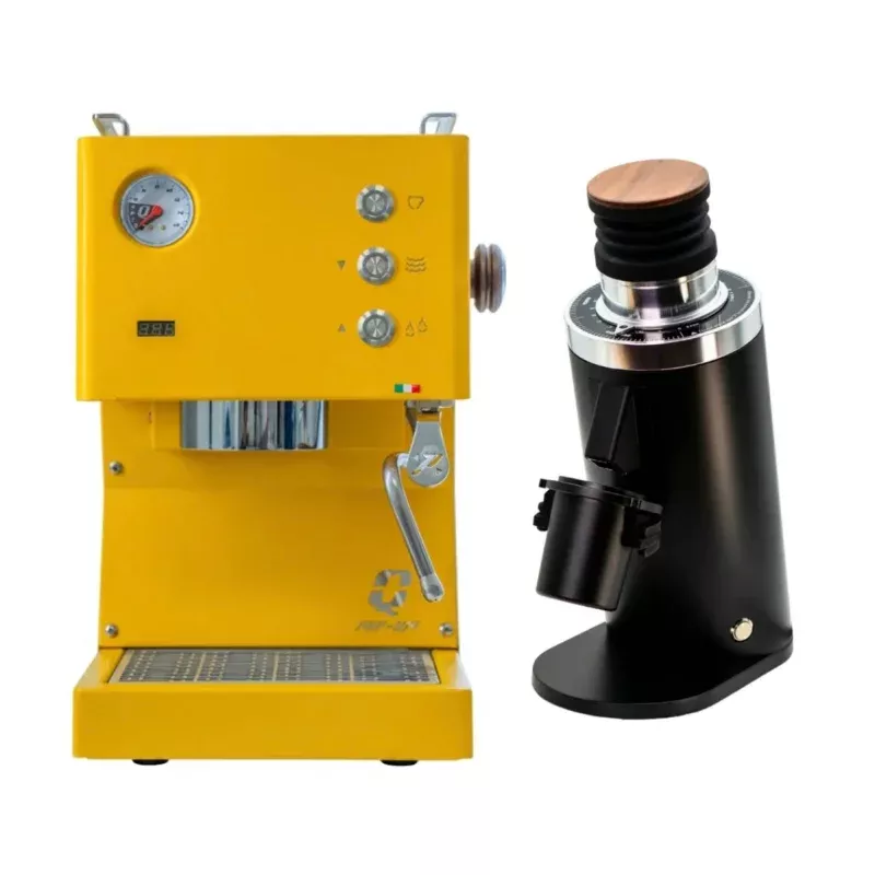 Quick Mill Pop Up (Yellow) & DF64 (Black) Espresso Machine + Grinder Bundle