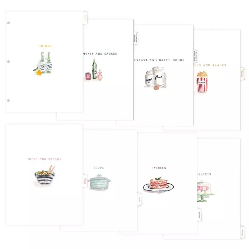 Recipe Binder Index Tab Dividers
