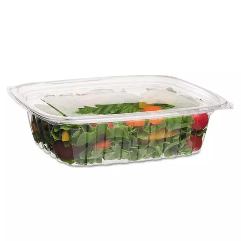 renewable-compostable-rectangular-deli-containers-48-oz-8-x-6-x-2-clear-plastic- Renewable And Compostable Rectangular Deli Containers 48 Oz 8 X 6 X 2 Clear Plastic 50/pack 4 Packs/carton