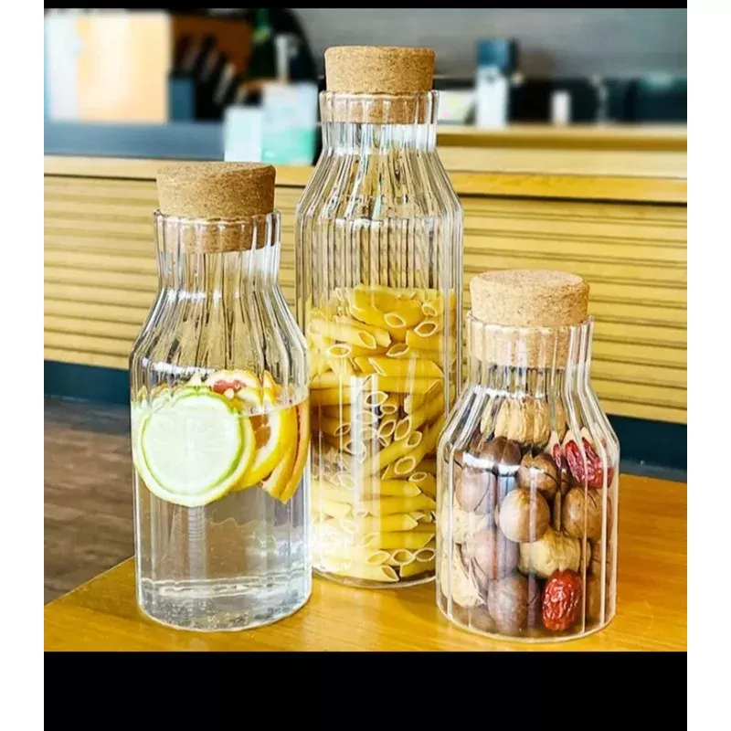 Ribbed Glass Storage