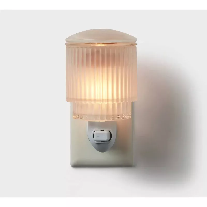 ribbed-glass-wall-plug-in-wax-warmer Ribbed Glass Wall Plug-In Wax Warmer