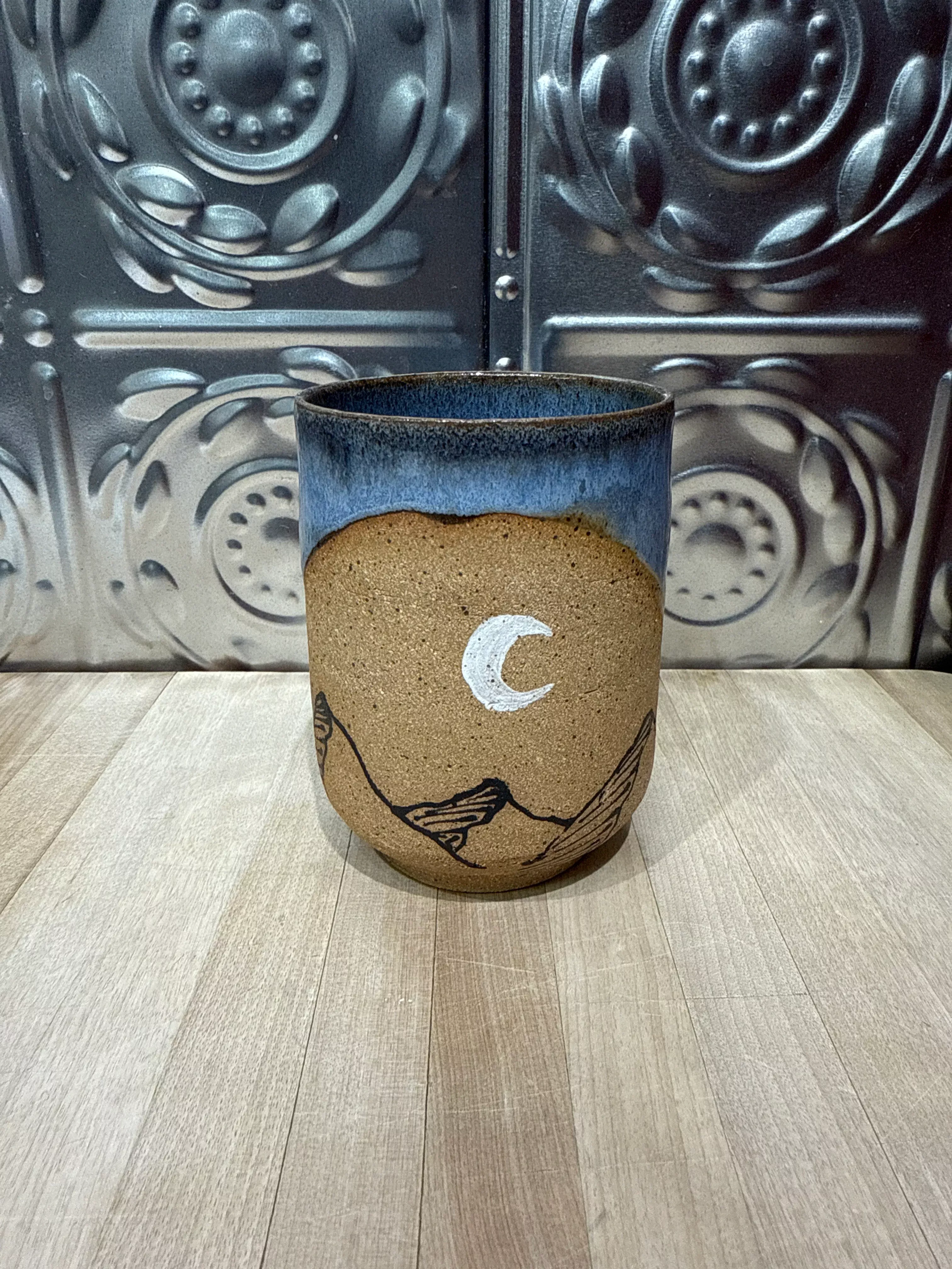 RISING FOREST MUG-OCEAN GLAZE/MOUNTAINS AND MOON