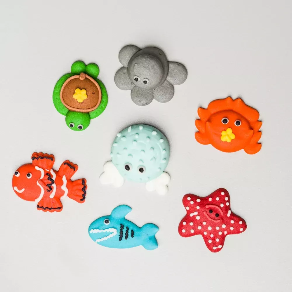 royal-icing-sea-creatures-assortment-7-pieces Royal Icing Sea Creatures Assortment - 7 Pieces