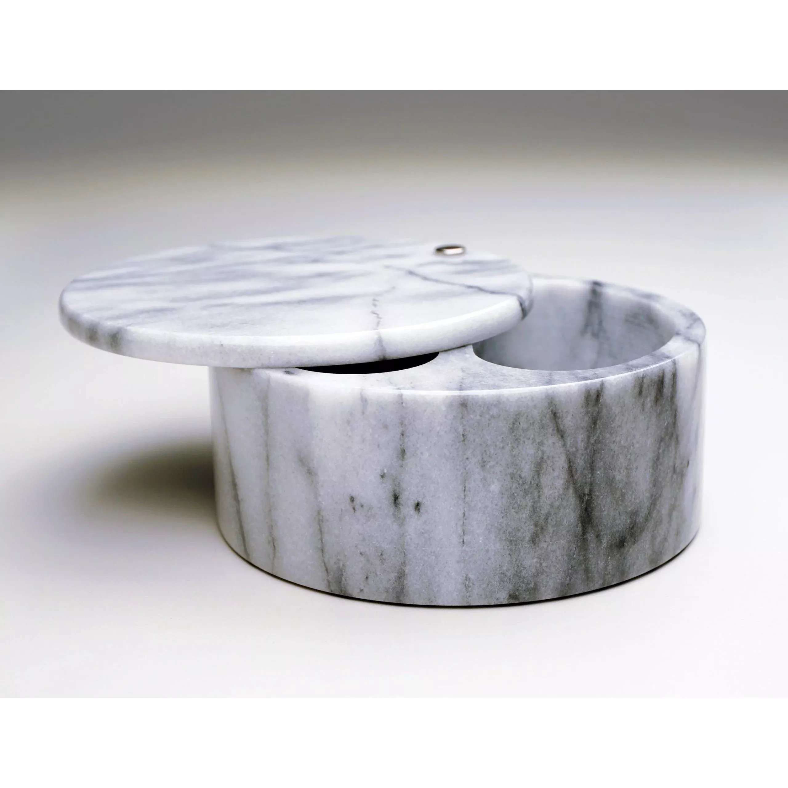 RSVP Swivel Top Marble Salt Box - White