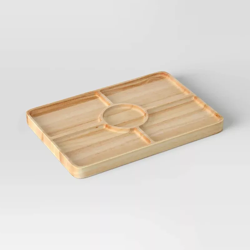 rubberwood-sectioned-serving-board-brown Rubberwood Sectioned Serving Board – Brown