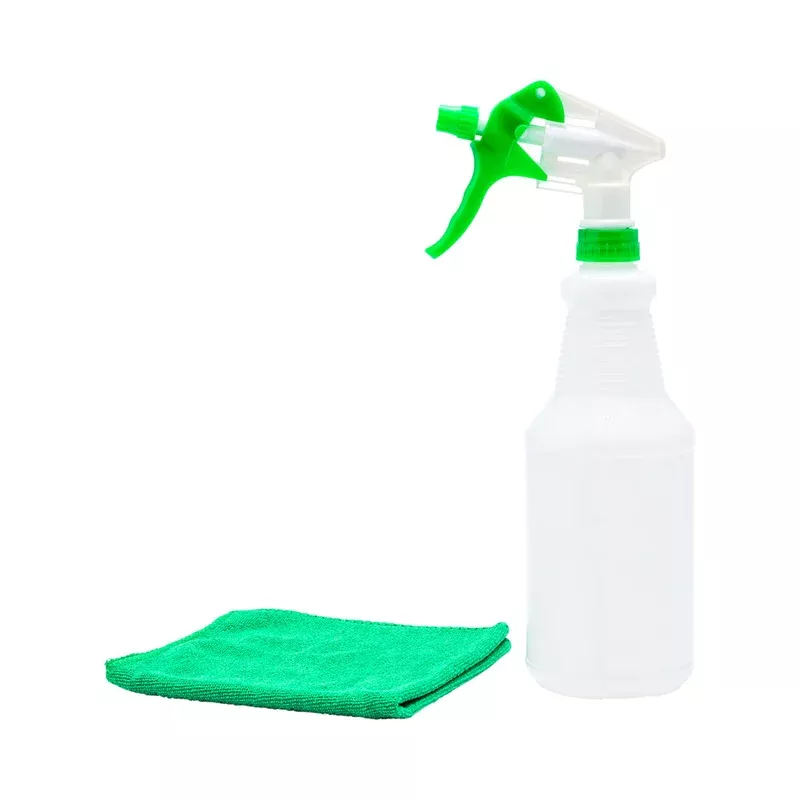 RW Clean 25 oz Green Plastic Spray Bottle – Adjustable Nozzle – 3 count box