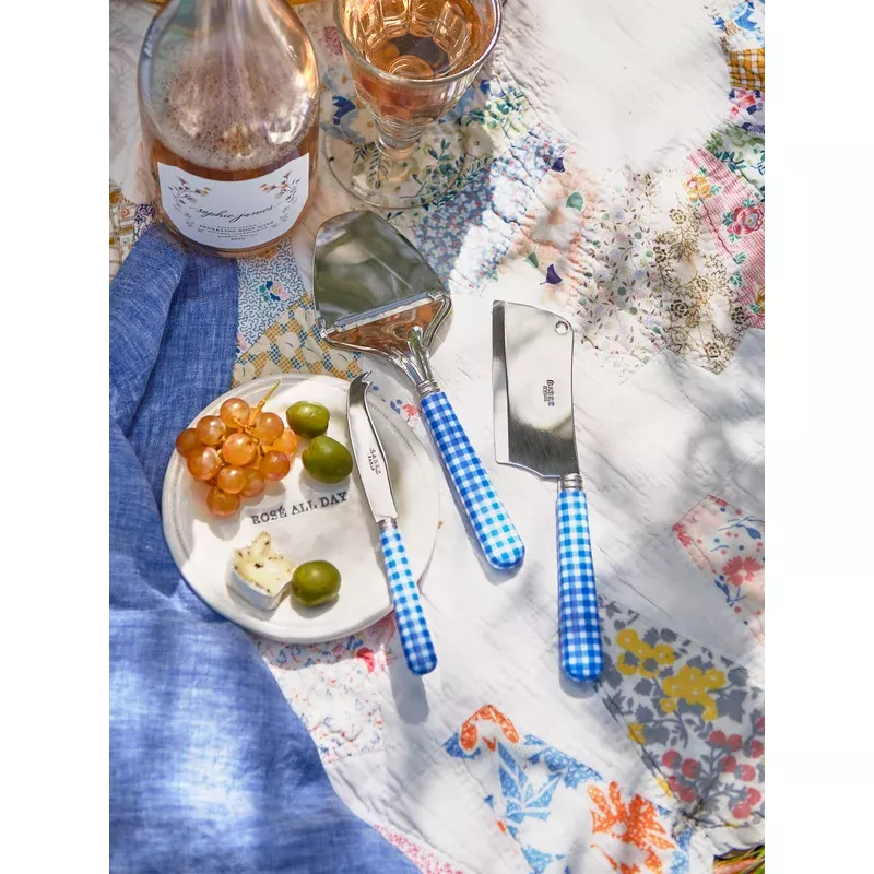 Sabre Paris Gingham Blue Cheese Knives