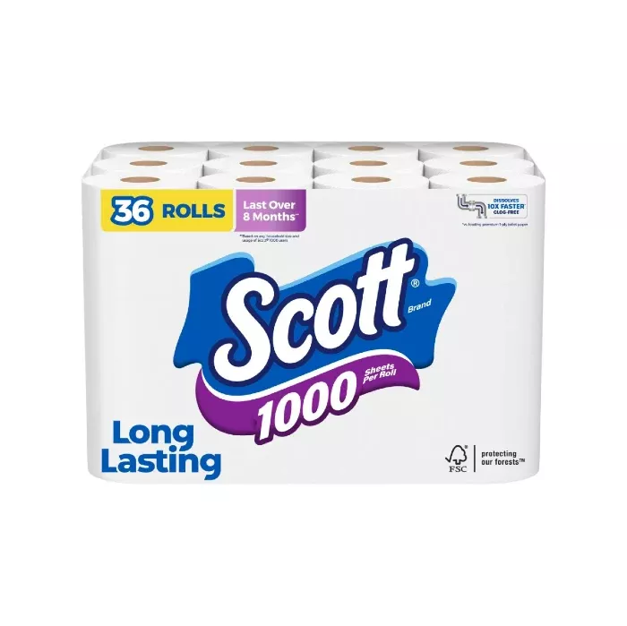 scott-1000-toilet-paper-36-rolls-1-000-sheets-per-roll Scott 1000 Toilet Paper, 36 Rolls, 1,000 Sheets per Roll