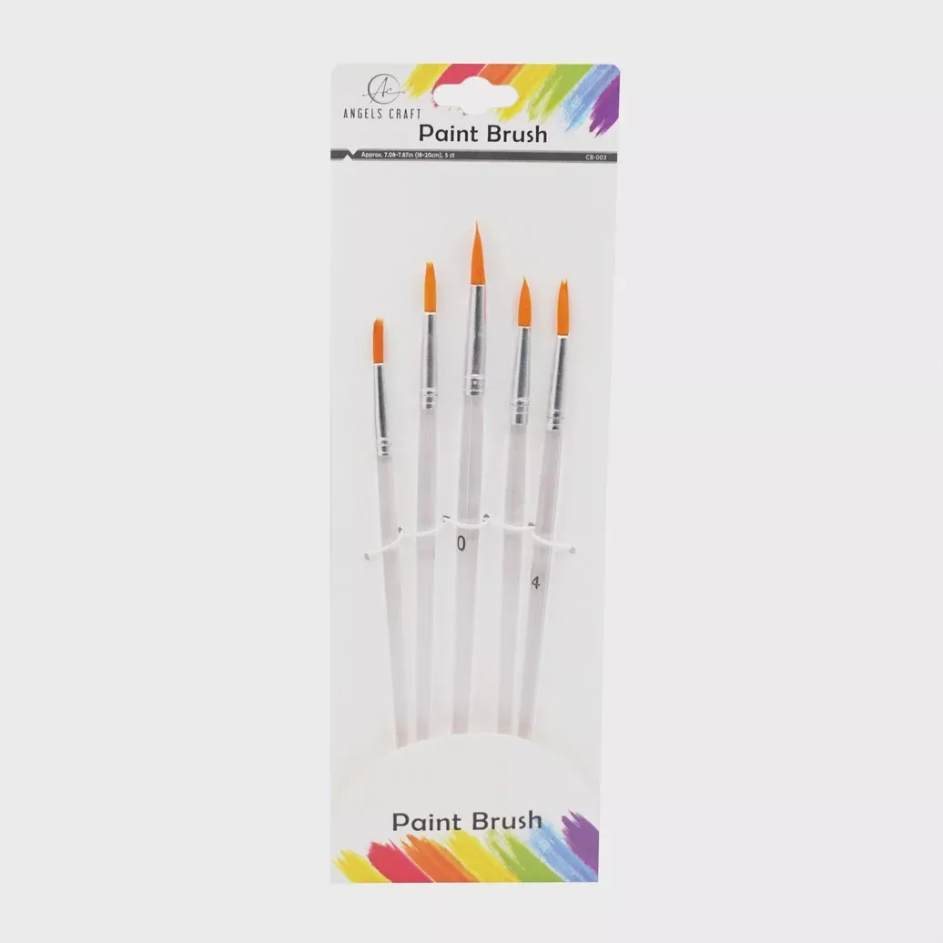 Set of 5 Pointed Paint Brushes