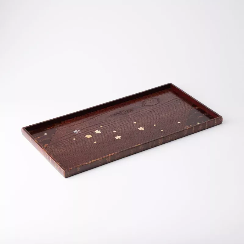 shell-inlay-sakura-rectangle-serving-tray Shell Inlay Sakura Rectangle Serving Tray