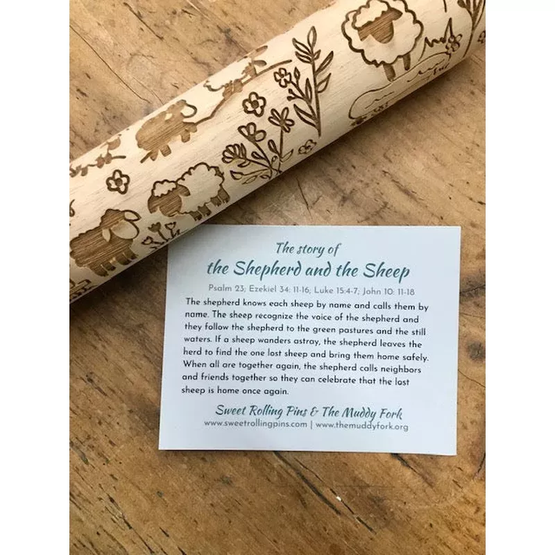 The Shepherd and the Sheep Embossed Rolling Pin