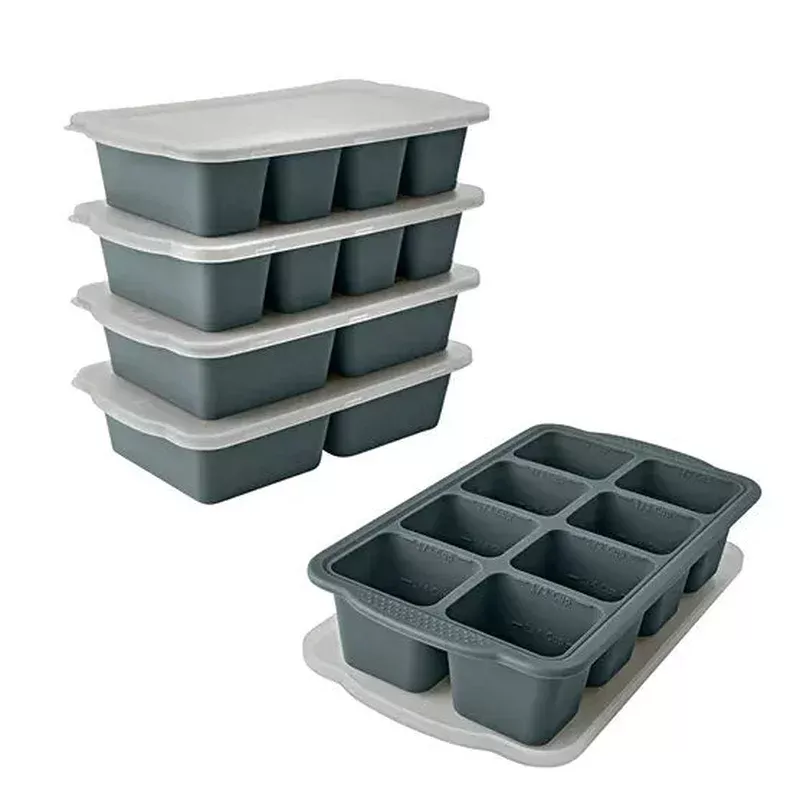 Silicone Freezer Trays with Lids 5-pack – Gray