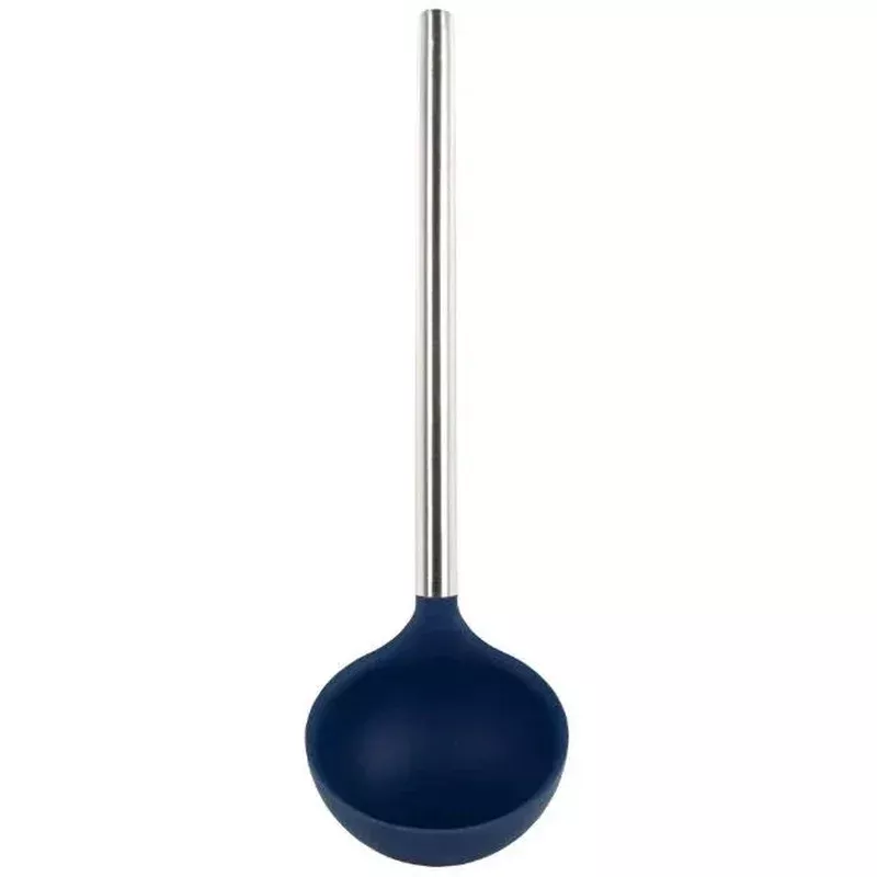 Silicone Ladle Stainless Steel Handle Deep Indigo