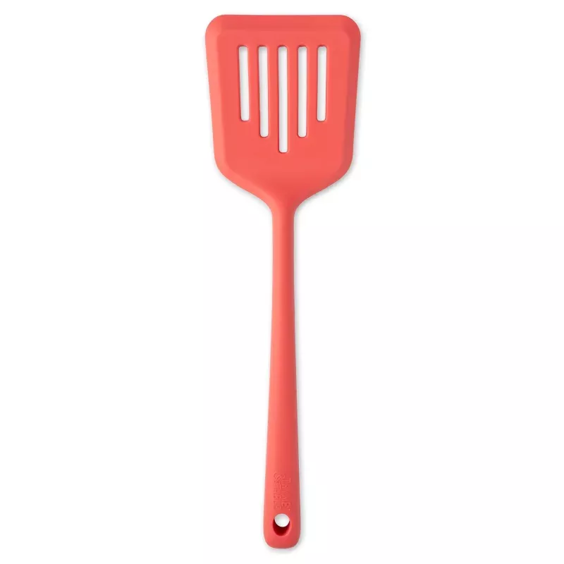 silicone-slotted-turner-coral Silicone Slotted Turner, Coral