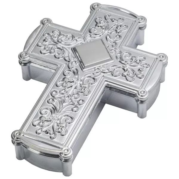 Silver Cross Cake Topper