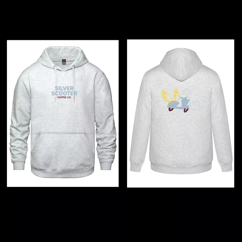 silver-scooter-coffee-co-pullover-hoodie-gray Silver Scooter Coffee Co. Pullover Hoodie – Gray