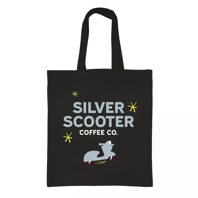 silver-scooter-coffee-co-tote-bag-black Silver Scooter Coffee Co. Tote Bag – Black
