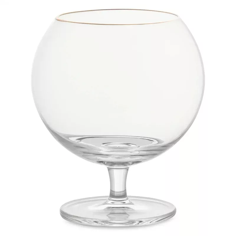 Small Sphere Bourbon Glass with Gold Rim