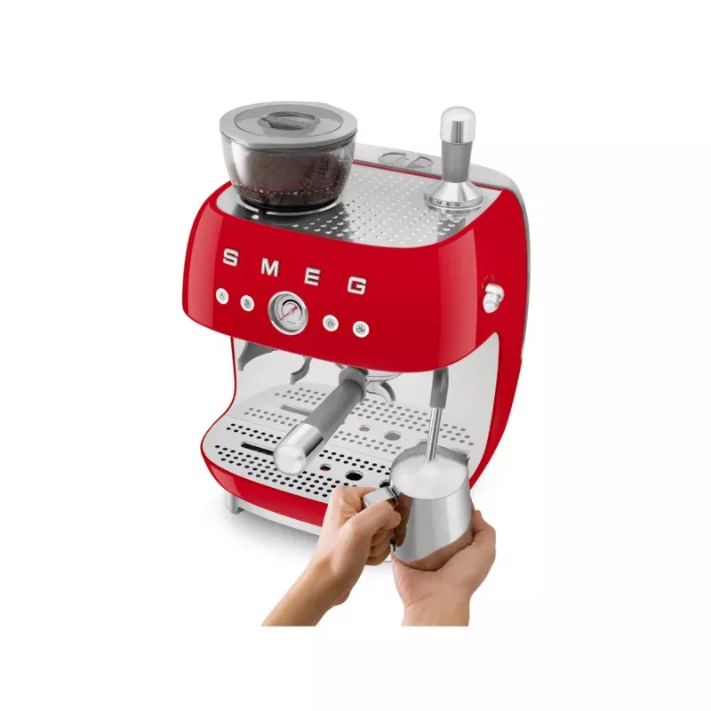 smeg-manual-semi-automatic-espresso-machine-with-grinder-egf03rdus-red Smeg Manual Semi Automatic Espresso Machine With Grinder EGF03RDUS (Red)