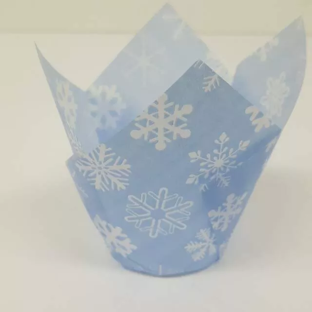 snowflake-patterned-tulip-cup-24-tulip-cups Snowflake Patterned Tulip Cup - 24 Tulip Cups