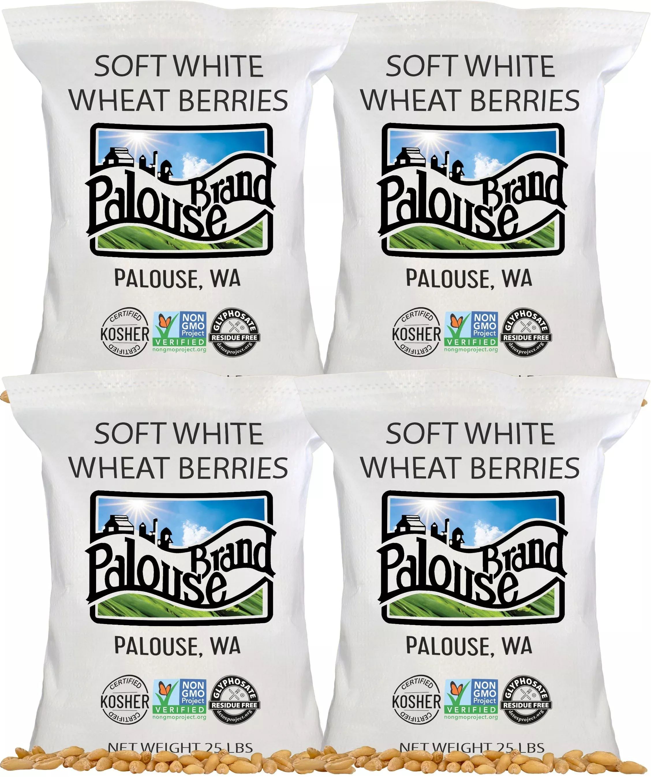 Soft White Wheat Berries- Value Pack - 100 lb Bag